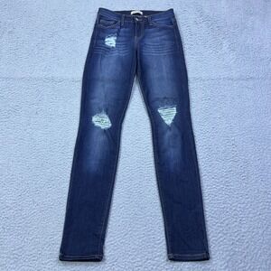 Judy Blue Jeans‎ Size 5/27 Skinny Stretch Distressed Dark Wash Mid Rise USA Made